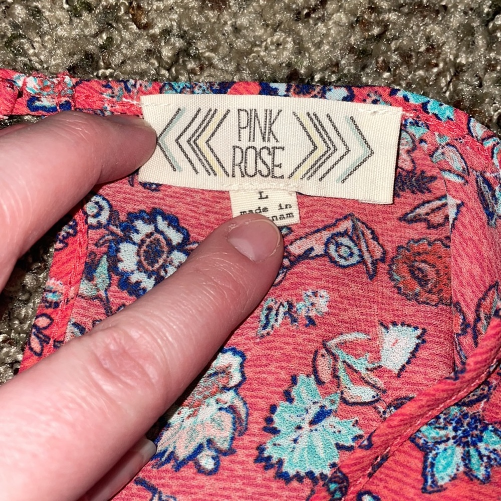 Pink Rose Patterned Blouse - Picture 3 of 3